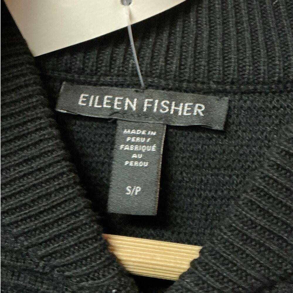Eileen Fisher Organic Cotton Tencel Zip Jacket Black Women’s Size S - Picture 4 of 9